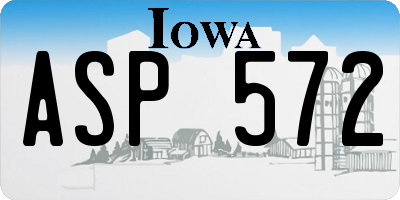 IA license plate ASP572