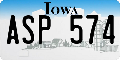 IA license plate ASP574