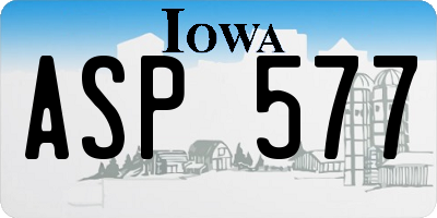 IA license plate ASP577
