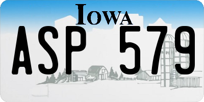 IA license plate ASP579