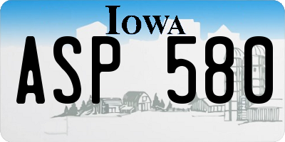 IA license plate ASP580