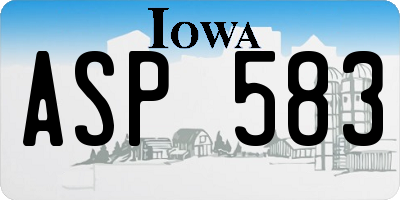 IA license plate ASP583