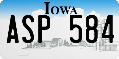 IA license plate ASP584