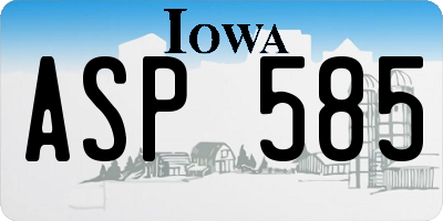 IA license plate ASP585