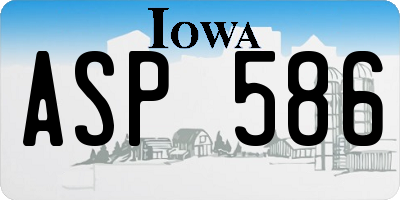 IA license plate ASP586