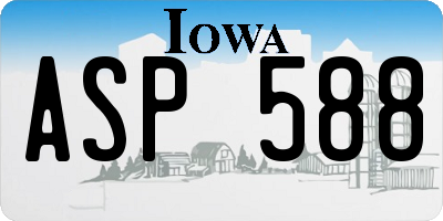IA license plate ASP588