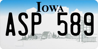 IA license plate ASP589