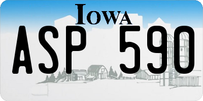 IA license plate ASP590