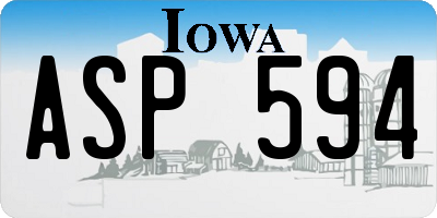 IA license plate ASP594