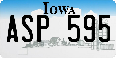 IA license plate ASP595