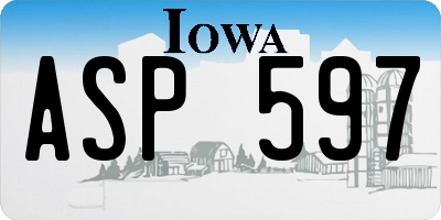 IA license plate ASP597