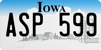 IA license plate ASP599