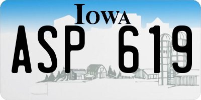 IA license plate ASP619