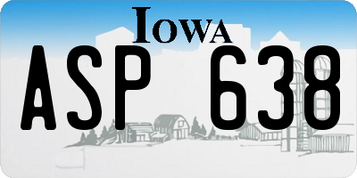 IA license plate ASP638