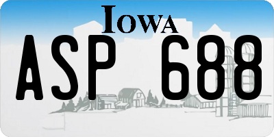 IA license plate ASP688