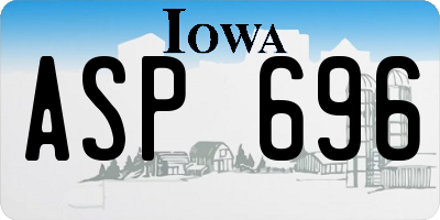 IA license plate ASP696