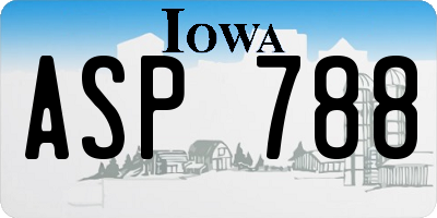 IA license plate ASP788