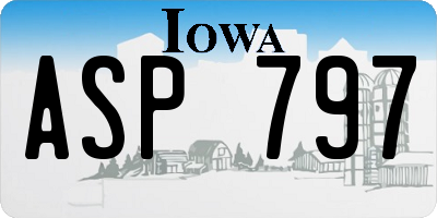 IA license plate ASP797