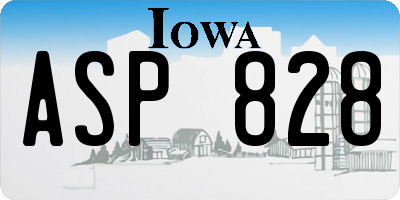 IA license plate ASP828