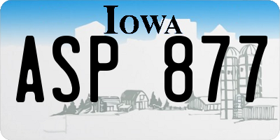 IA license plate ASP877