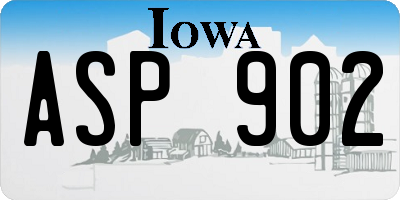 IA license plate ASP902