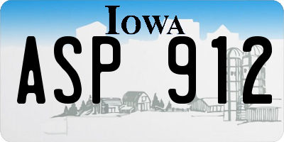 IA license plate ASP912