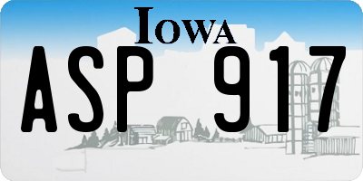 IA license plate ASP917