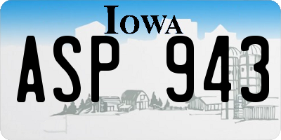 IA license plate ASP943