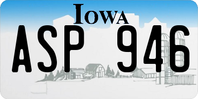 IA license plate ASP946
