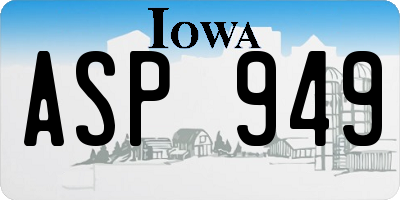 IA license plate ASP949