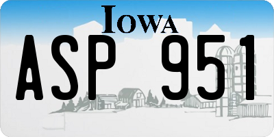 IA license plate ASP951