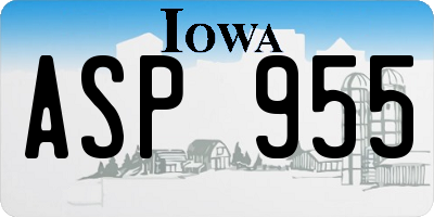 IA license plate ASP955