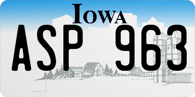 IA license plate ASP963