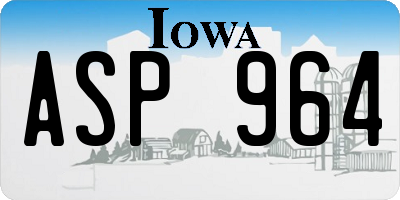 IA license plate ASP964