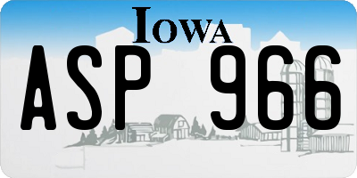 IA license plate ASP966