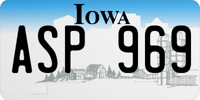 IA license plate ASP969