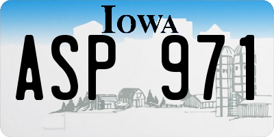 IA license plate ASP971