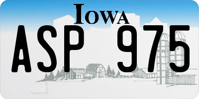 IA license plate ASP975