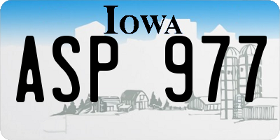 IA license plate ASP977