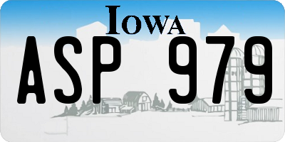 IA license plate ASP979