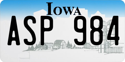 IA license plate ASP984