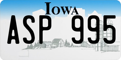 IA license plate ASP995