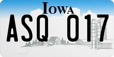 IA license plate ASQ017