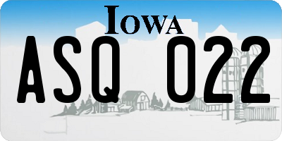 IA license plate ASQ022
