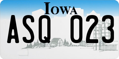 IA license plate ASQ023