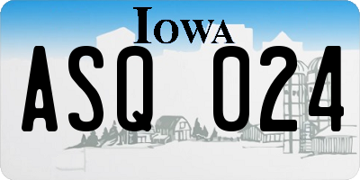 IA license plate ASQ024
