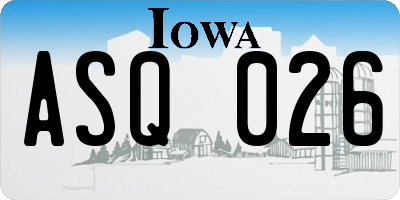 IA license plate ASQ026