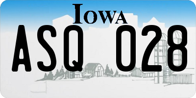 IA license plate ASQ028
