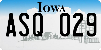 IA license plate ASQ029