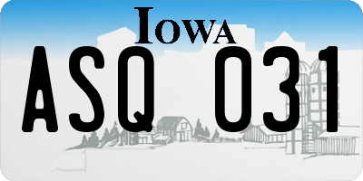 IA license plate ASQ031
